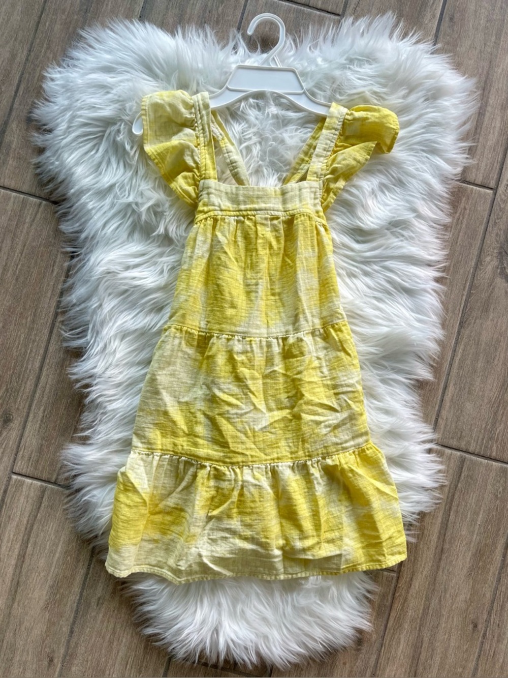 Girls Yellow Ruffle Sundress - Lightweight Tiered Dress